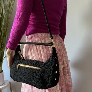 HAMMITT LOS ANGELES SHERPA BLACK SHOULDER BAG STUDS SMALL